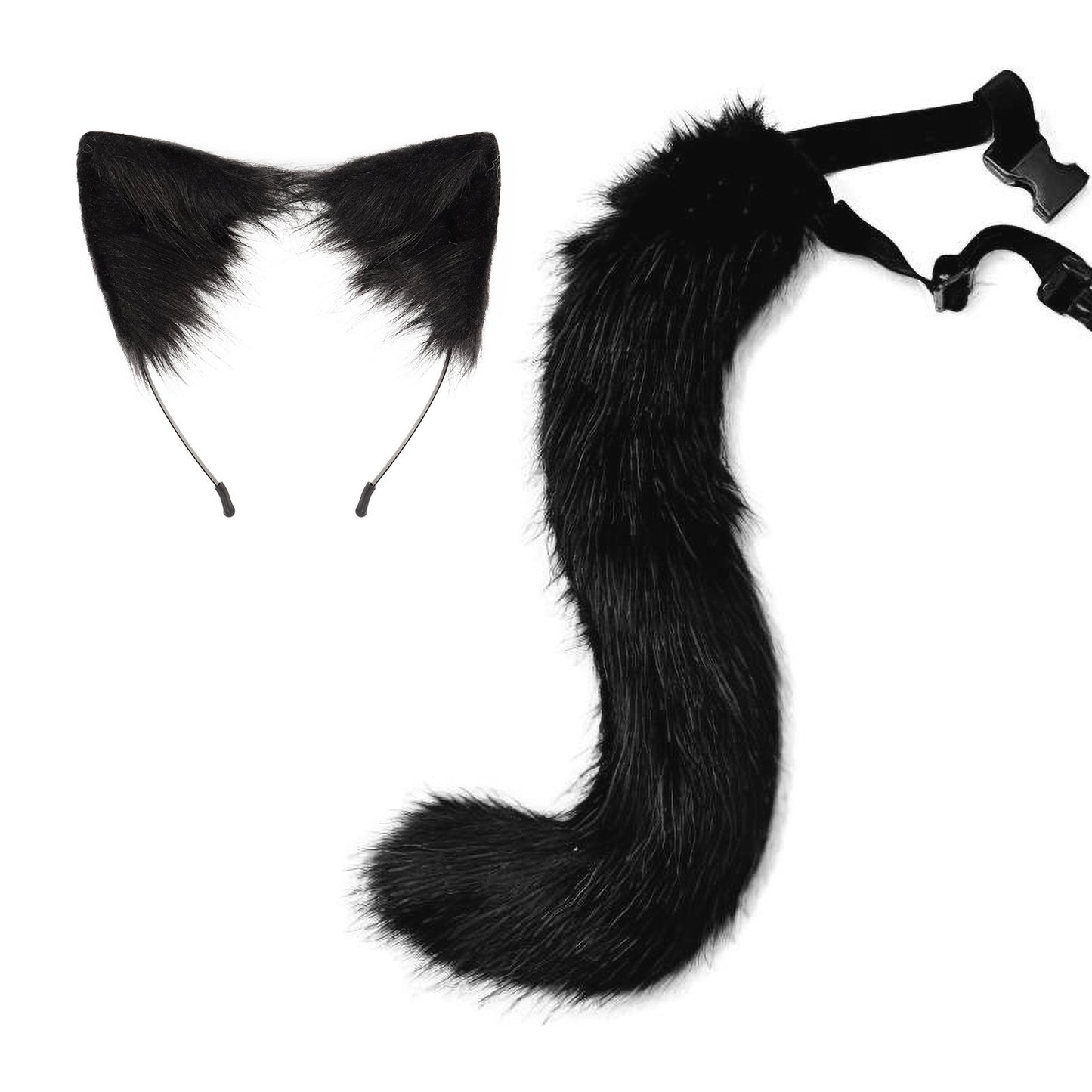 Faux Fox Tail Hairband – Plush Handmade Halloween Accessory