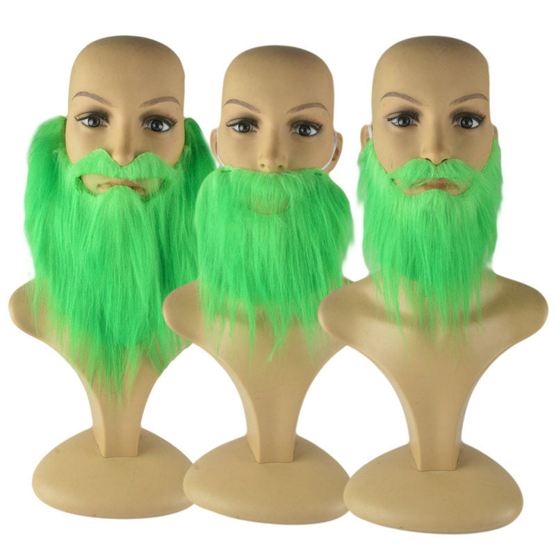 Irish Green Plush Carnival Beard – Fun Costume Accessory