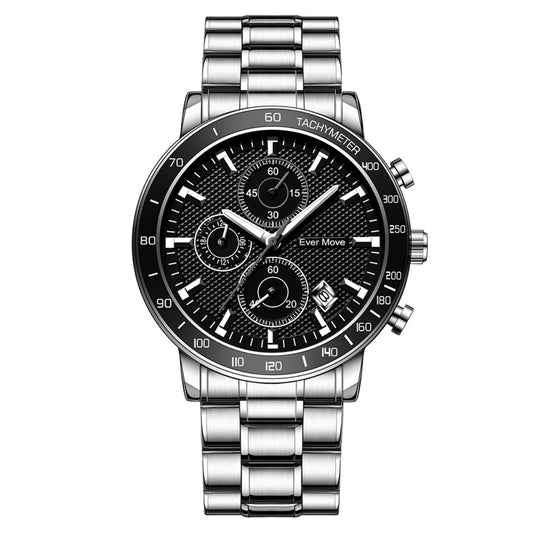 Waterproof Luminous Three-Pin Steel Watch for Business