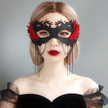 Elegant Black Half-Face Halloween Masquerade Mask