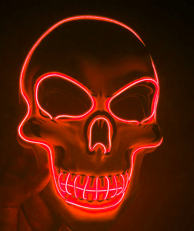 LED Glow Halloween Skeleton Mask – Scary Party Mask