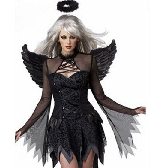 Dark Angel Halloween Costume with Wings