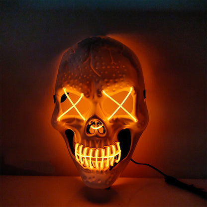Halloween Glowing Skull Mask – Adjustable & Spooky