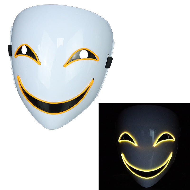 Glowing Black Halloween Mask – Multicolor