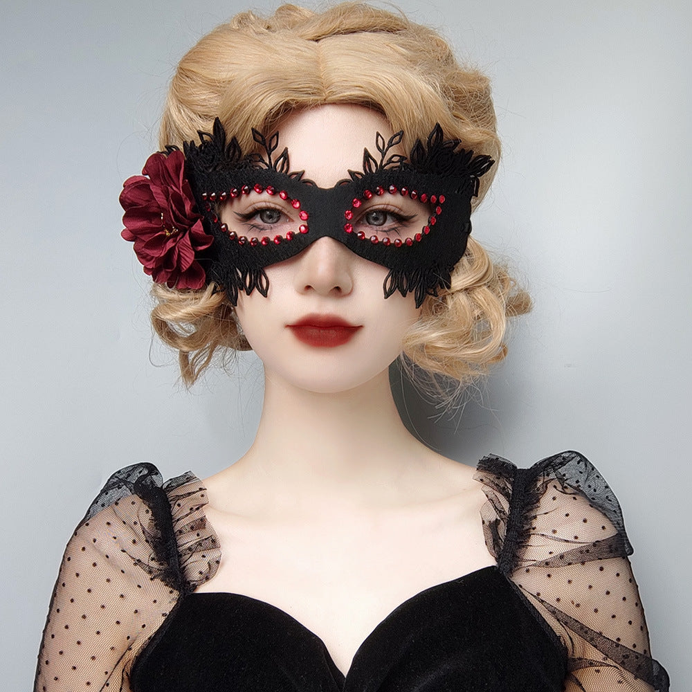 Halloween Masquerade Diamond Mask – Black