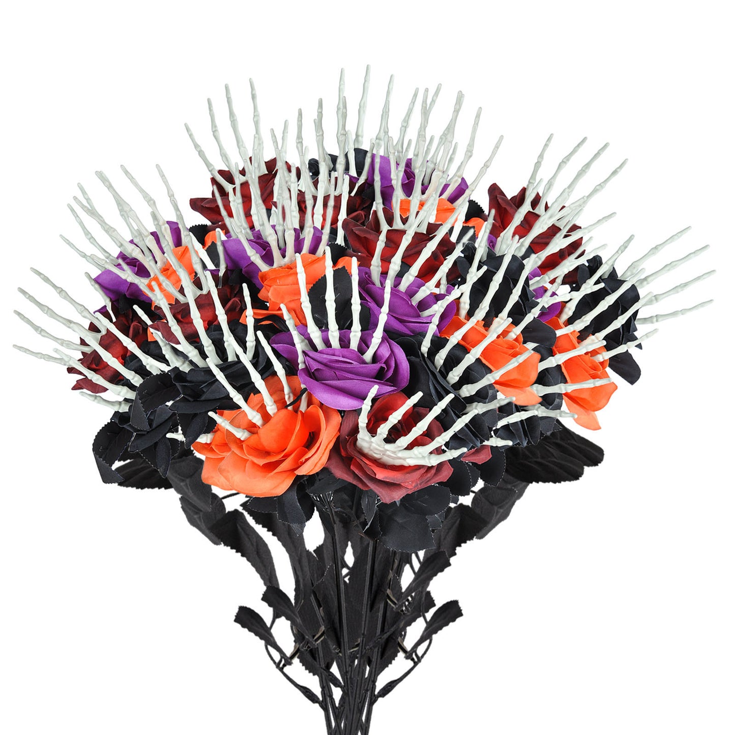 Halloween Skull Hand Rose Ornament – Spooky Decor