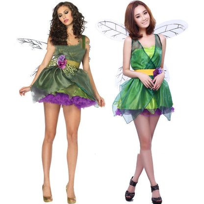 Princess Lace Mesh Costume Dress – Green