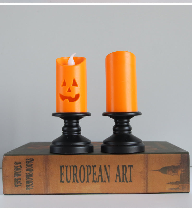 Halloween LED Pumpkin Candle – Tabletop Decor
