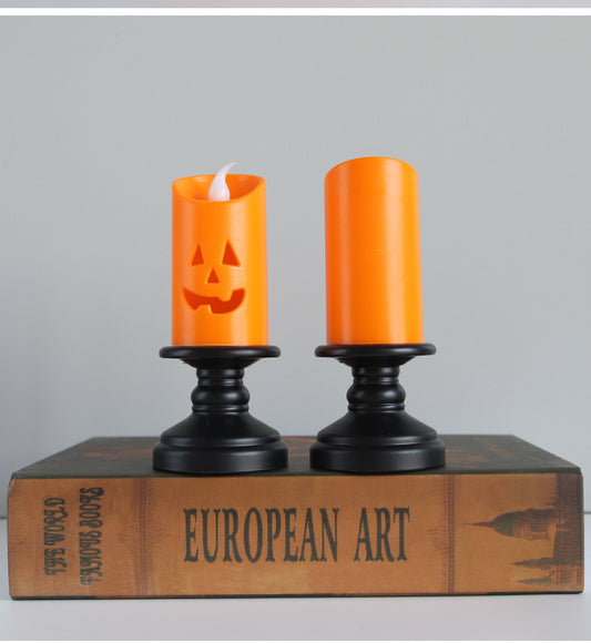 Halloween LED Pumpkin Candle – Tabletop Decor
