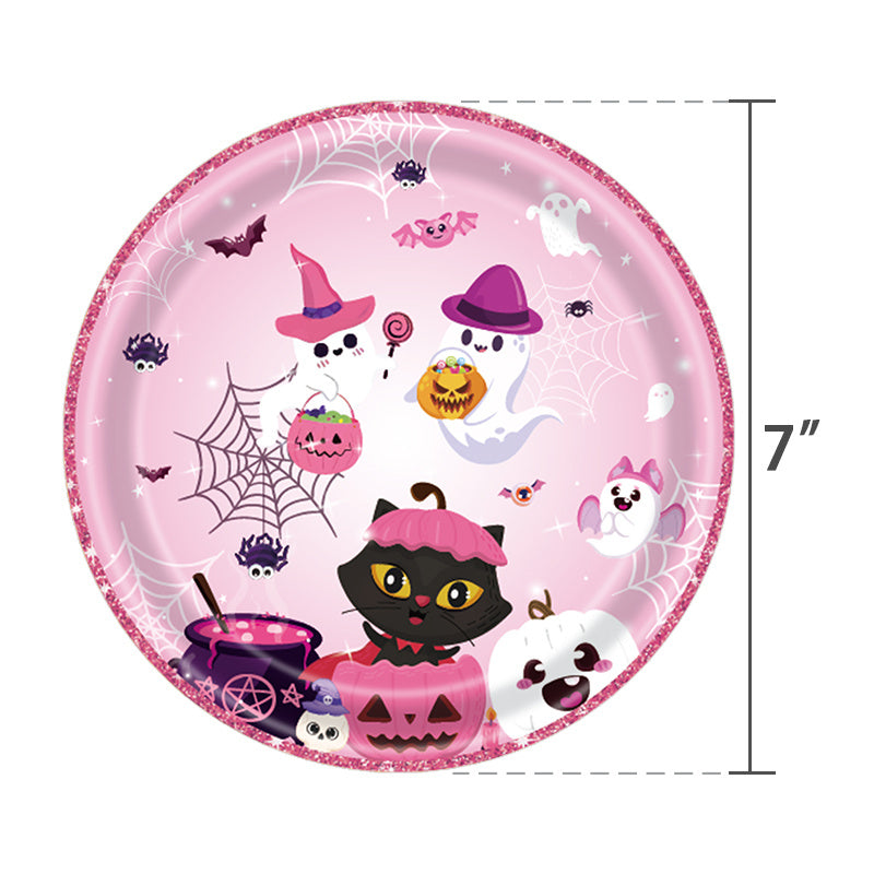 Cartoon Halloween Party Paper Set – Plates & Cups