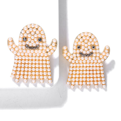 Rhinestone Geometric Halloween Earrings