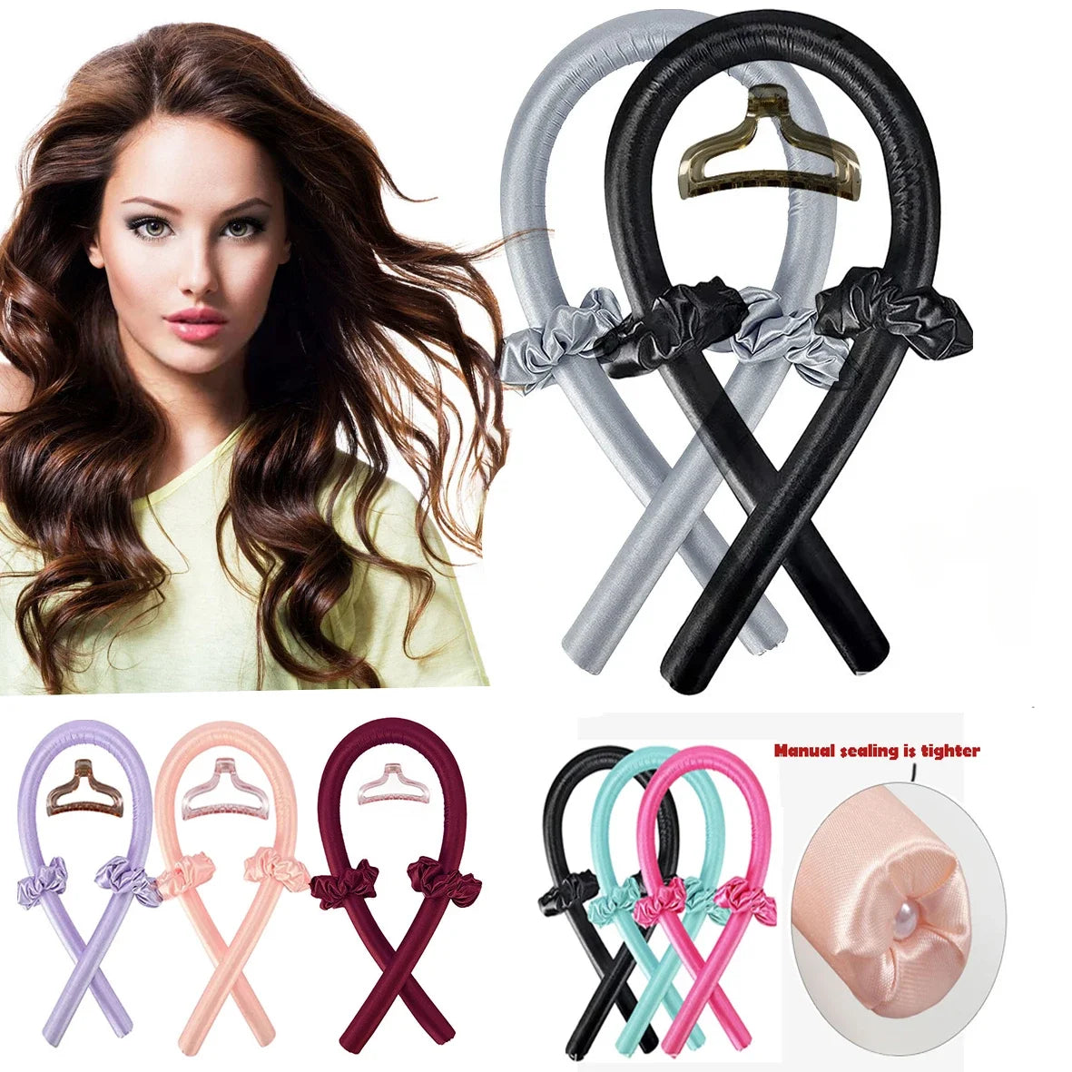 Heatless Curling Rod Headband Overnight Curls No Heat Hair Curler