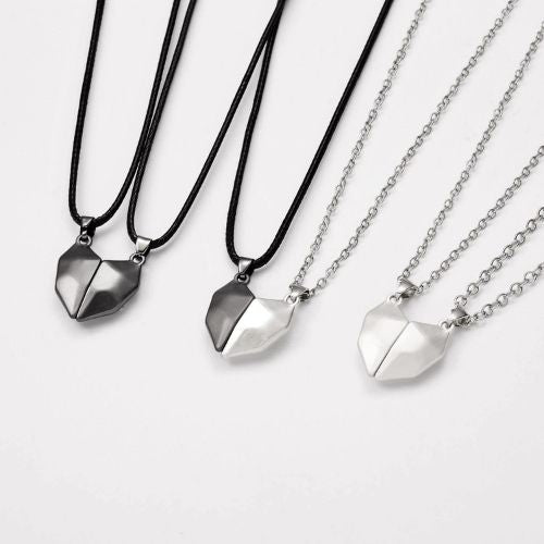 Magnetic Couple Necklace Set Eternal Promise Matching Pendant