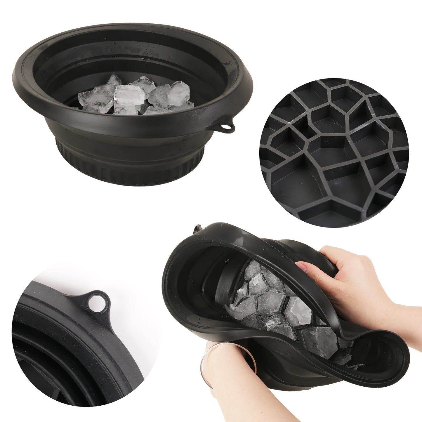 Facial Ice Bath Bowl Silicone Cold Therapy Skincare Tool Collapsible