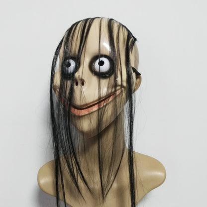 Halloween MOMO Mask – Horror Long Hair Costume