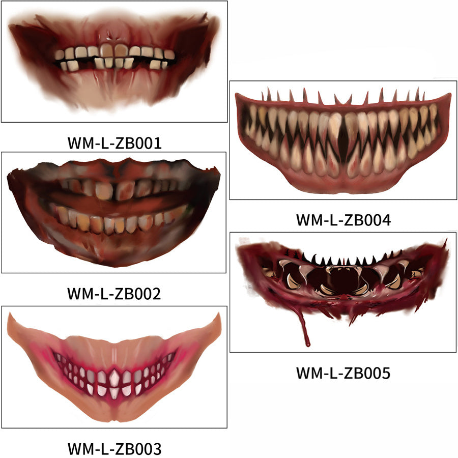 Halloween Mouth Tattoo Stickers – Fun & Easy