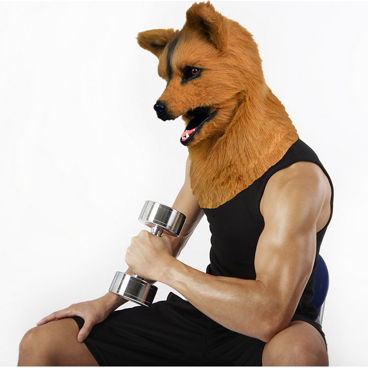 Gray Wolf Plush Headgear – Halloween Costume Prop