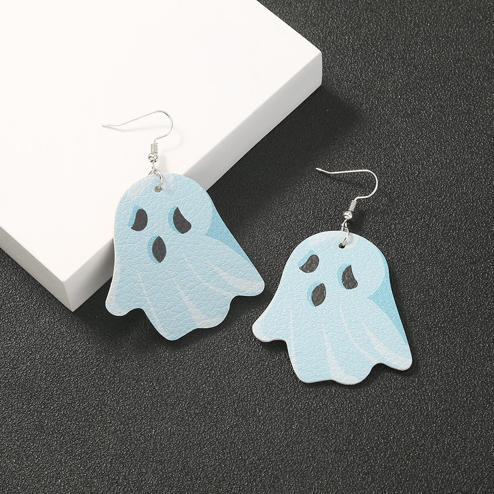 Leather Geometric Halloween Earrings – Chic & Simple