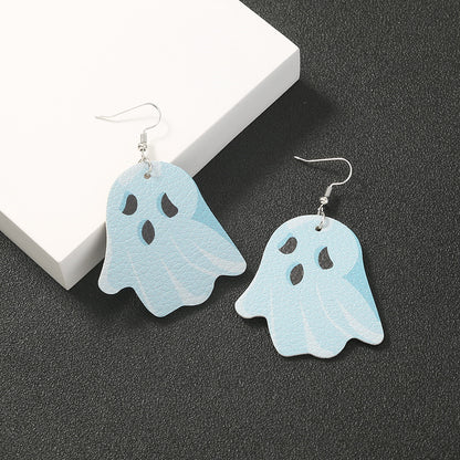 Leather Geometric Halloween Earrings – Chic & Simple