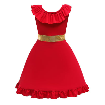 Halloween Girls’ Red Princess Dress – Kids Costume