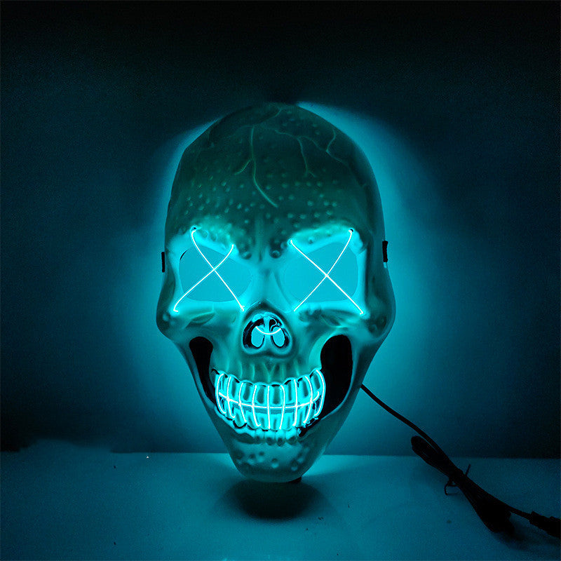 Halloween Glowing Skull Mask – Adjustable & Spooky