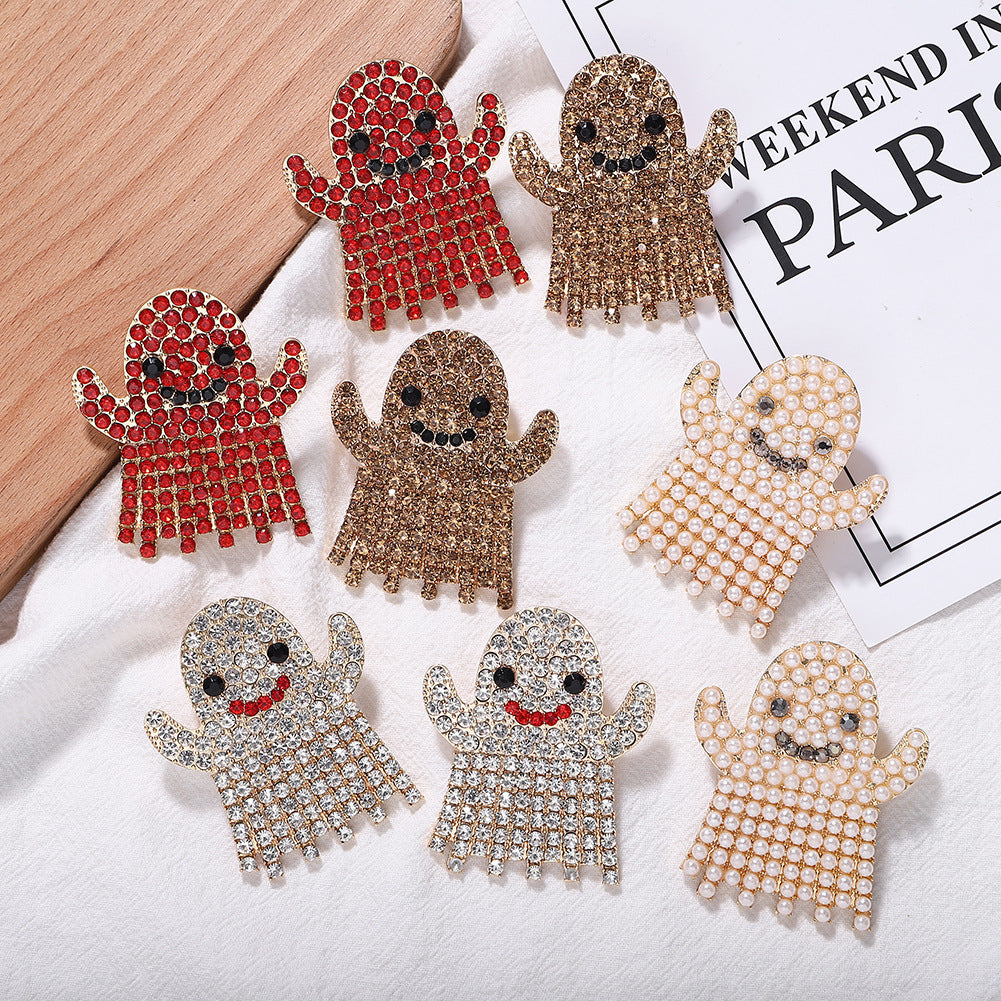 Rhinestone Geometric Halloween Earrings