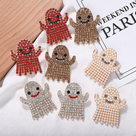 Rhinestone Geometric Halloween Earrings