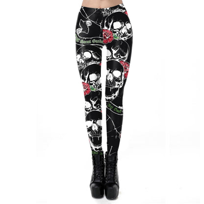 Halloween Skull Print Ladies Leggings