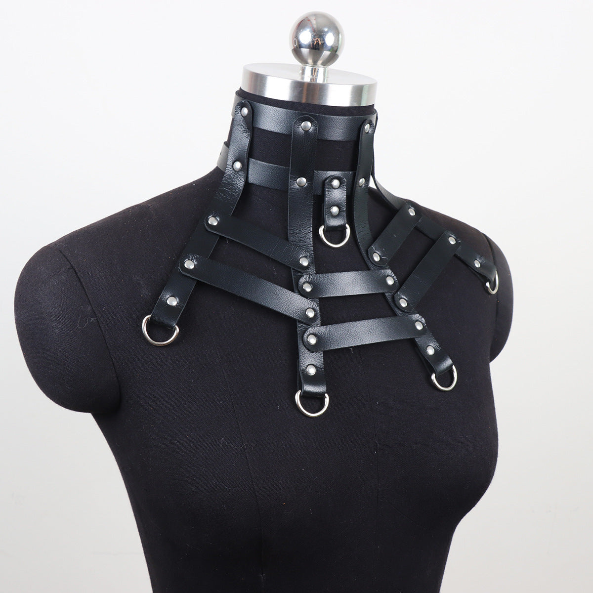Halloween Spider Web Rivet Leather Collar