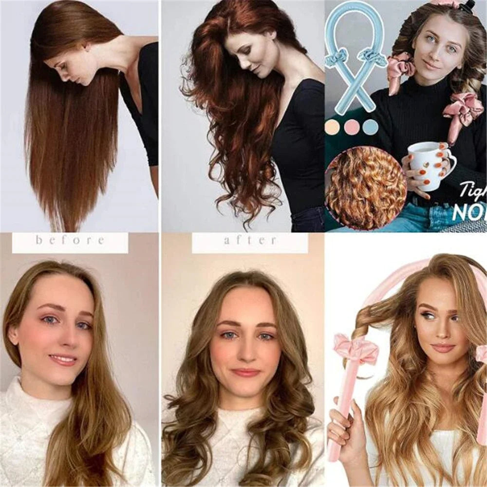 Heatless Curling Rod Headband Overnight Curls No Heat Hair Curler