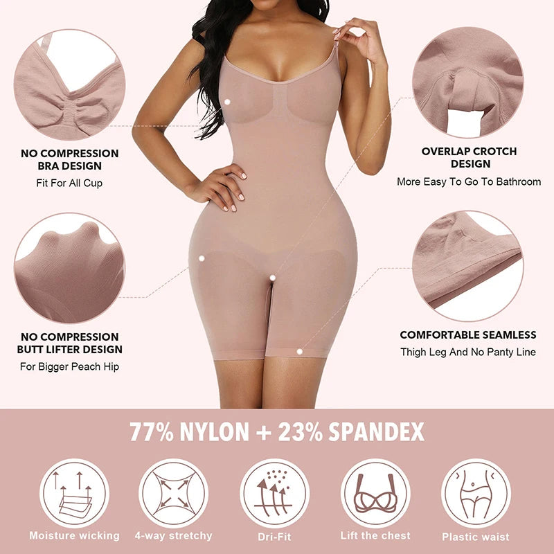 Seamless Shapewear Bodysuit Tummy Control Sculpting Slimming Wear