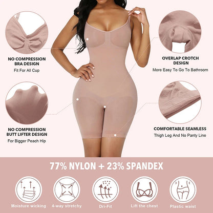 Seamless Shapewear Bodysuit Tummy Control Sculpting Slimming Wear