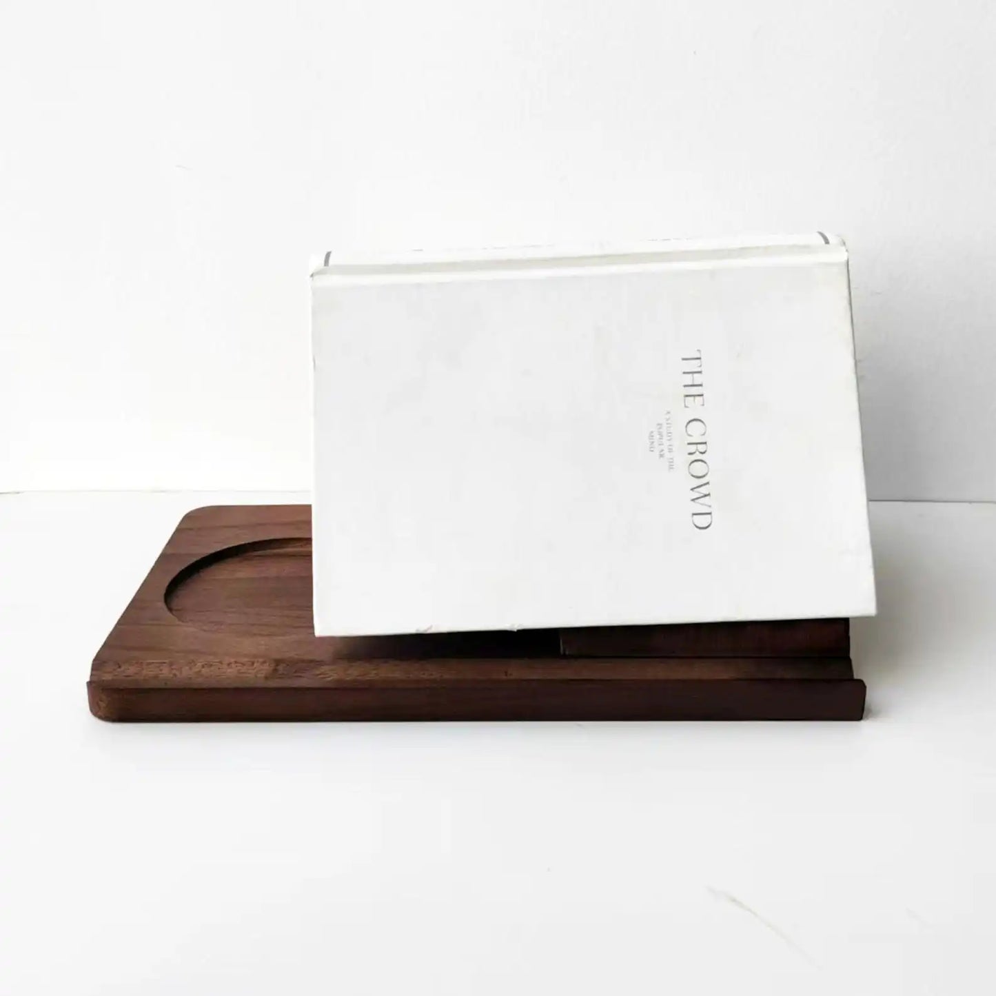 Wooden Book Stand with Cup Holder Acacia Desk Organizer Reading Rack