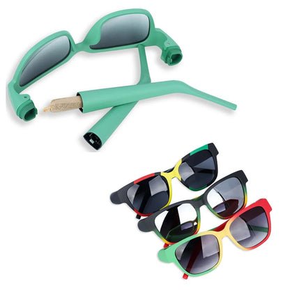 Hidden Storage Sunglasses Secret Compartment Shades Unisex UV Glasses