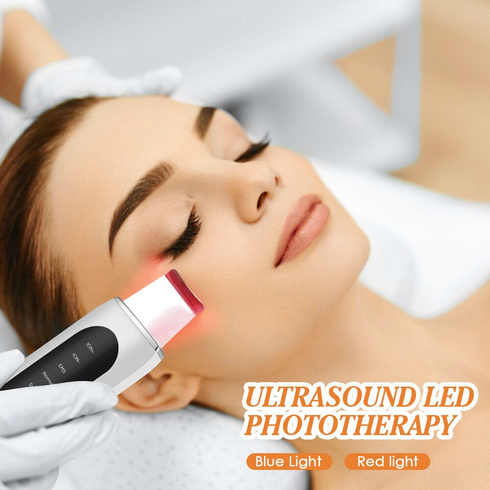 Ultrasonic Face Skin Scrubber EMS Blackhead Remover Pore Cleaner Device