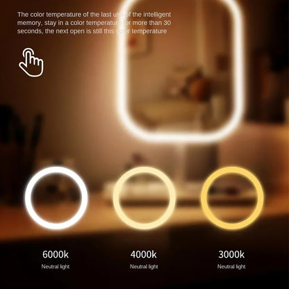 LED Makeup Mirror Touch Control Dimmable Vanity Mirror 3 Light Modes