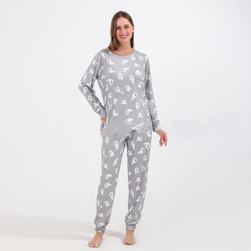 Family Halloween Pajamas – Silver Polyester Set