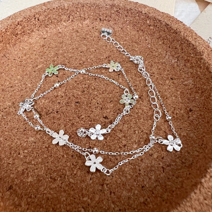 S925 Sterling Silver Small Flower Necklace for Women