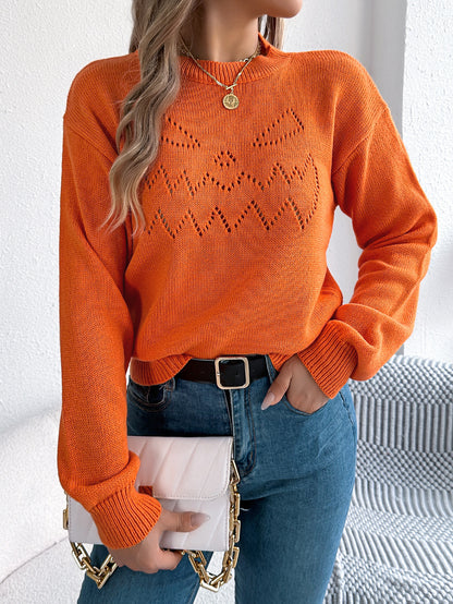 Halloween Hollow-Out Lantern Long Sleeve Pullover