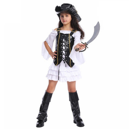 Halloween Girls Party Costume – Dress, Vest & Hat Set