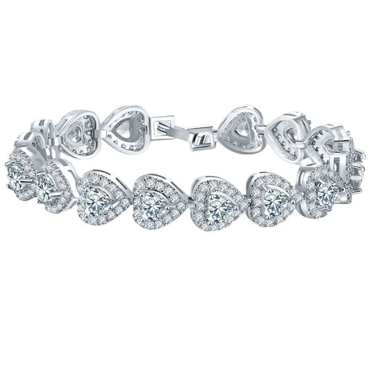 Women's Hollow Heart Rhinestone Bracelet – Stylish