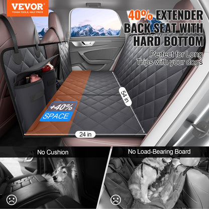 Dog Back Seat Extender – Hard Bottom Car Hammock with Storage