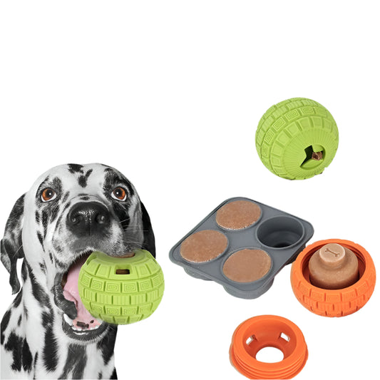 Natural Rubber Food Dropping Ball Toy — Durable & Interactive