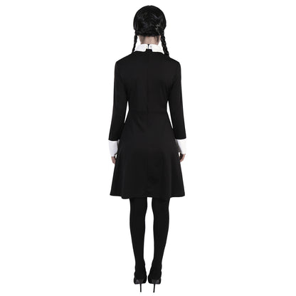 Women’s Dark Retro Halloween Dress – Long Sleeve A-Line