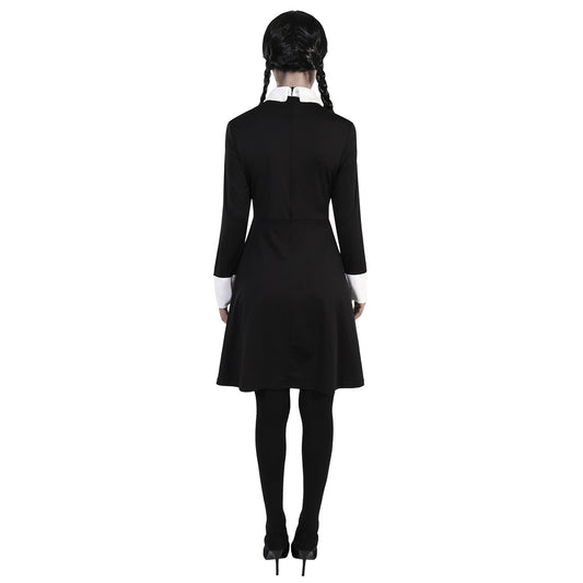 Women’s Dark Retro Halloween Dress – Long Sleeve A-Line