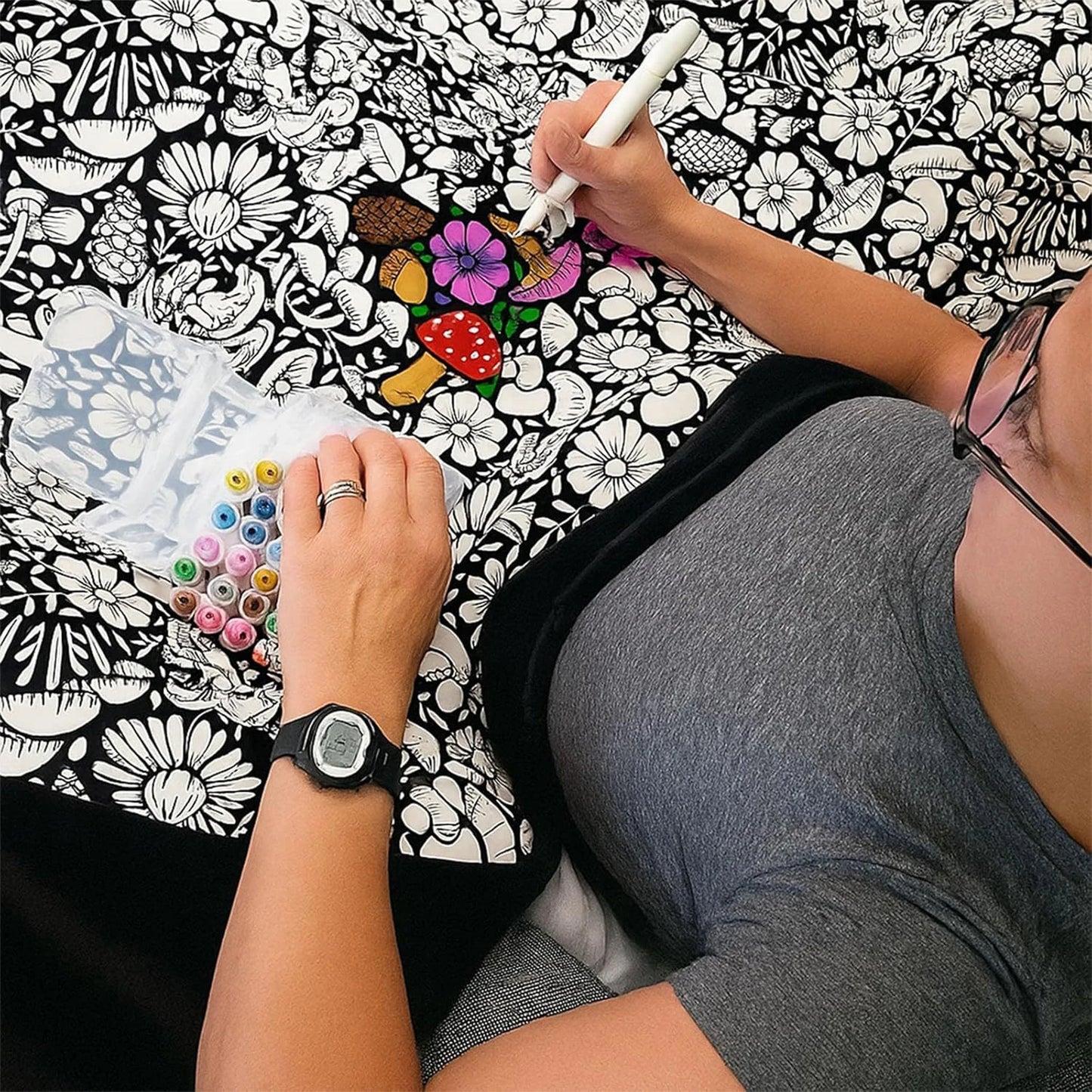 DIY Coloring Blanket with Markers Creative Color Your Own Throw Blanket