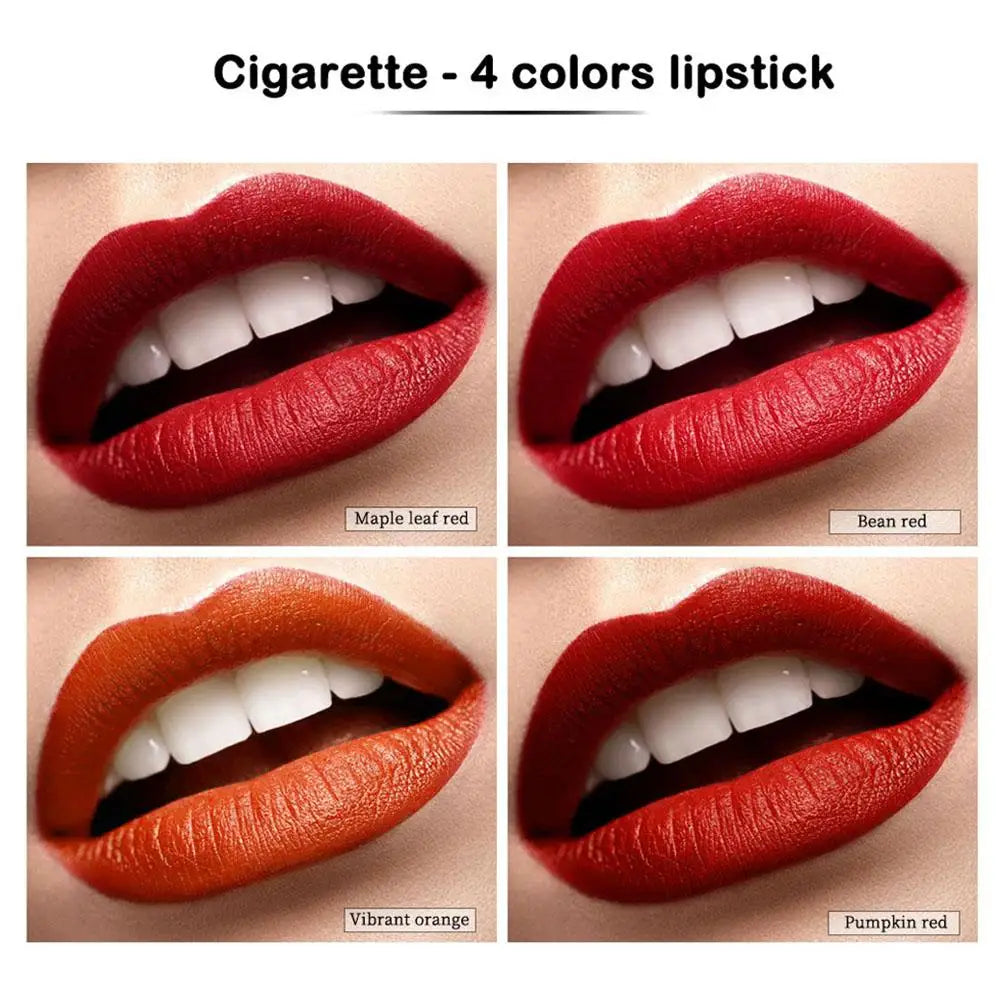Cigarette Lipstick Set 4 Color Velvet Matte Mini Lip Kit Waterproof