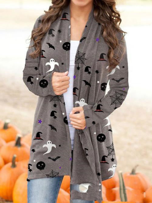 Halloween Women’s Digital Print Cardigan Jacket