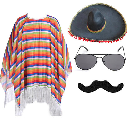 Mexican Cloak & Beard Hat – Halloween Party Costume