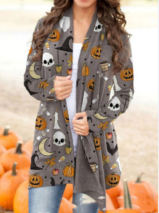 Halloween Women’s Digital Print Cardigan Jacket